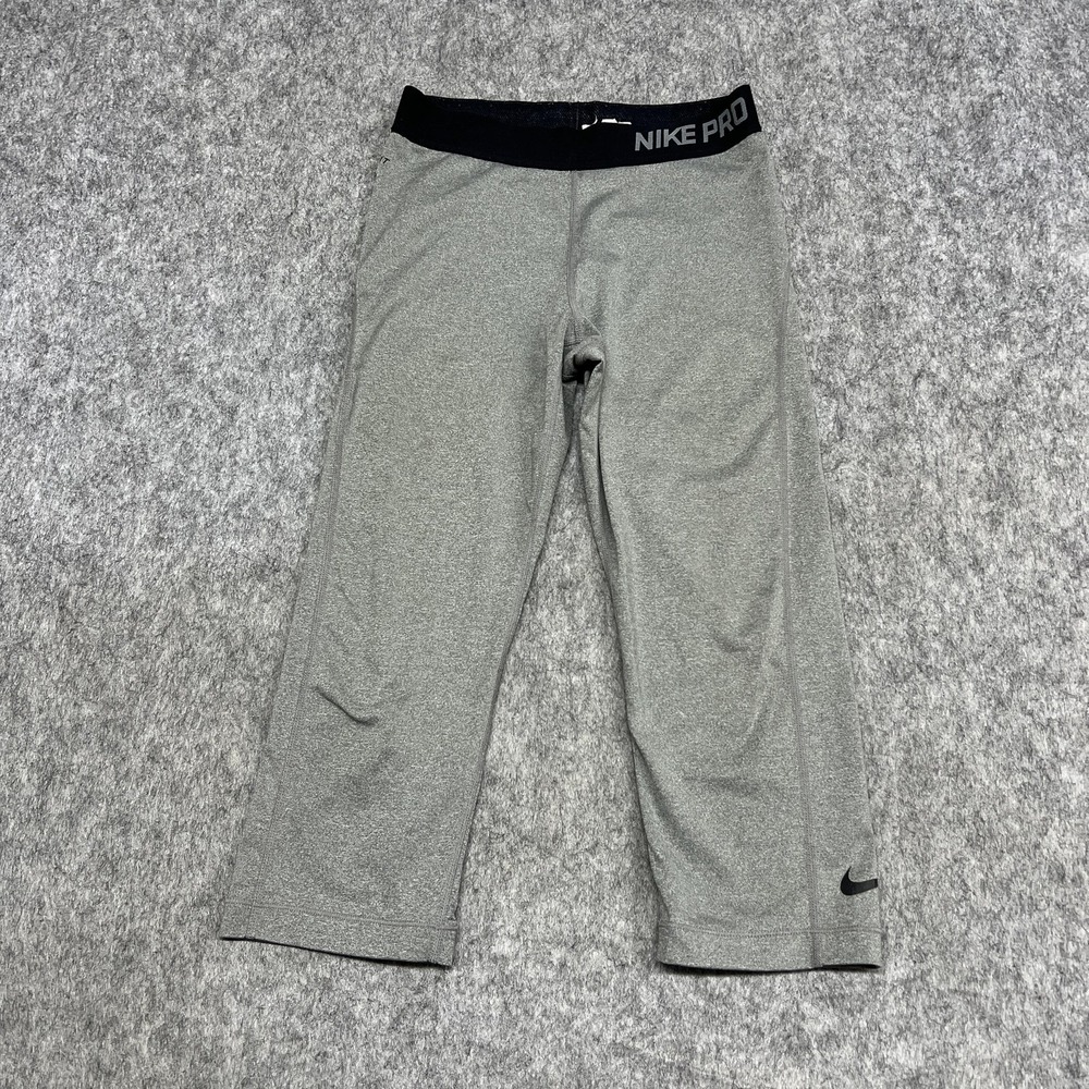 Nike Pro DriFIT Tight Pants Womens Small Gray Compression Training 589366-091